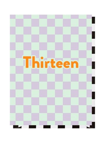 Thirteen Checkerboard 13th Birthday Card 3