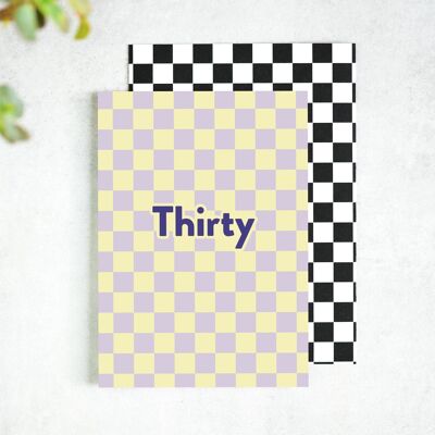 Thirty Checkerboard 30th Birthday Card