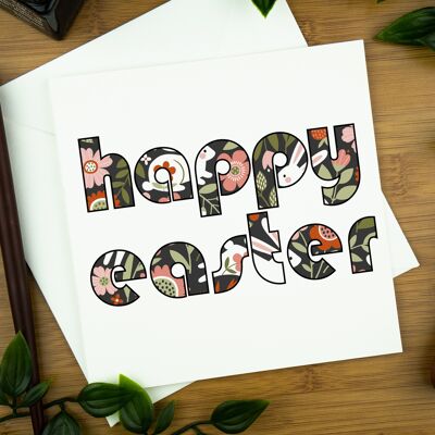 Easter Card, Retro Font: Bunnies.