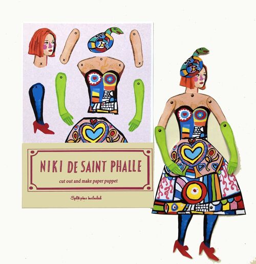 Niki de Saint Phalle cut and make Artist Puppet  fun activity and gift