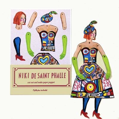 Niki de Saint Phalle cut and make Artist Puppet fun activity and gift