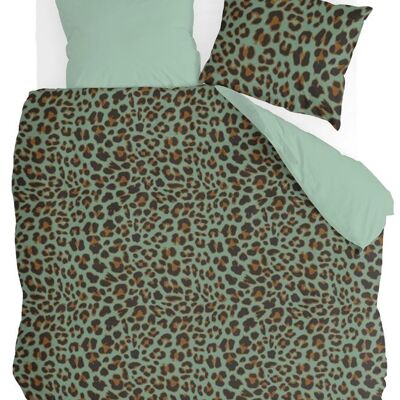 BYRKLUND Dekbedovertrek Lazy Leopard Groen - 240x220 cm