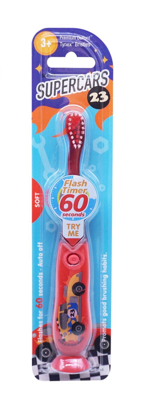 BABYGATORS LUMINOUS TOOTHBRUSH WITH 60 SECOND "SUPERCARS" TIMER