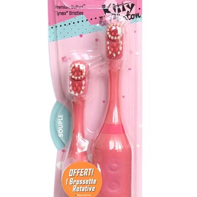 CUTIE CAT Electric rotary toothbrush The Babygators with 2 interchangeable heads for 6 months of use. 2 batteries Included