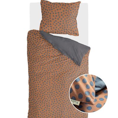 WALRA Dekbedovertrek Spots & Dots Cognac - 140x220 cm