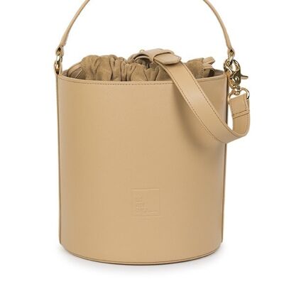 Leandra champagne leather Bucket bag