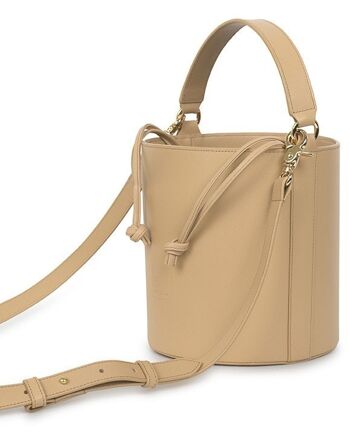 Sac seau en cuir champagne Leandra 2