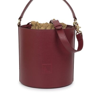 Leandra burgundy leather Bucket bag