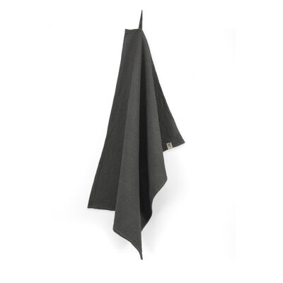 WALRA Keukendoek Dry with Cubes Uni Off Black - 50x70 cm