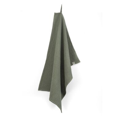 WALRA Keukendoek Dry with Cubes Uni Legergroen - 50x70 cm