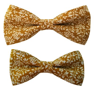 Mustard yellow liberty father son bow tie