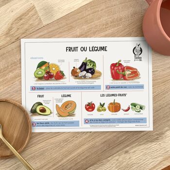 Lot de 10 cartes - Fruit ou Légume