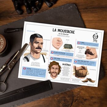 Lot de 10 cartes - La Moustache