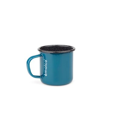 Taza de café de esmalte azul de 0,4l con interior negro | EXTERIOR