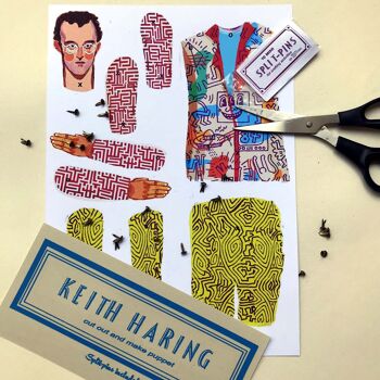 Keith Haring Couper et fabriquer des marionnettes d'artiste, activité amusante et cadeau 3