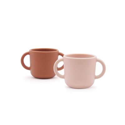 Set of 2 Silicone Training Cups - Blush / Terracotta - EKOBO
