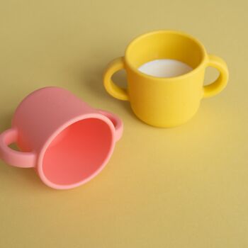 Set de 2 Tasses d´apprentissage en silicone - Mimosa / Coral - EKOBO 3