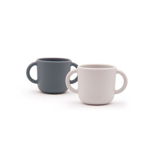 Set de 2 Tasses d´apprentissage en silicone - Cloud / Storm - EKOBO