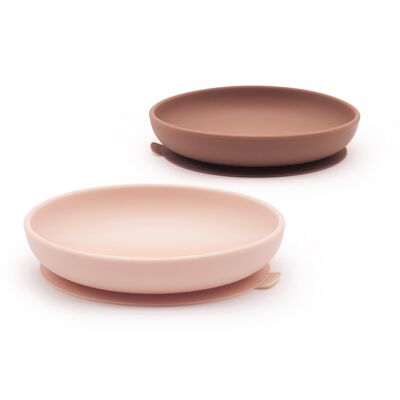 Set mit 2 Saugplatten aus Silikon - Blush / Terracotta - EKOBO