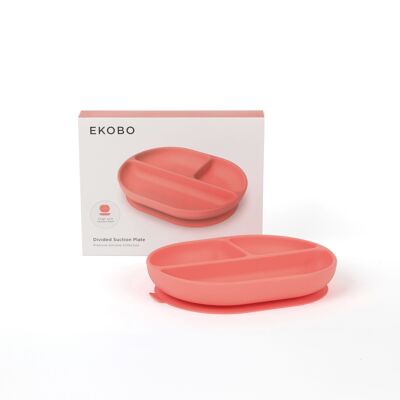 Assiette compartimentée en silicone - Coral - EKOBO