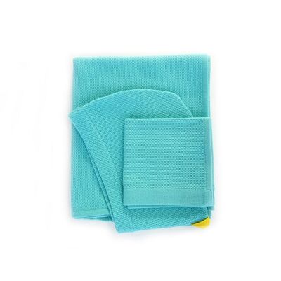 Baby Bath Cape & Washcloth - Lagoon - EKOBO