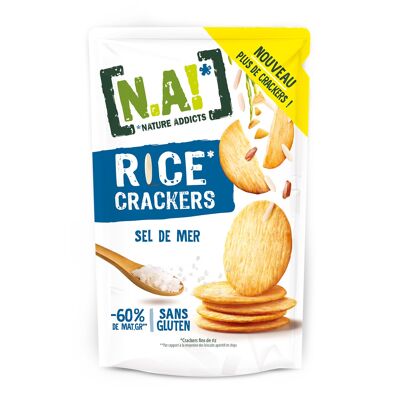 N.A! Nature Addicts - Rice Crackers Sel de Mer - 12 Sachets de 85 gr-Crackers Fins de Riz, Légers et Craquants - 60% de Matières Grasses en Moins que les Biscuits et Chips Apéritifs du Marché -