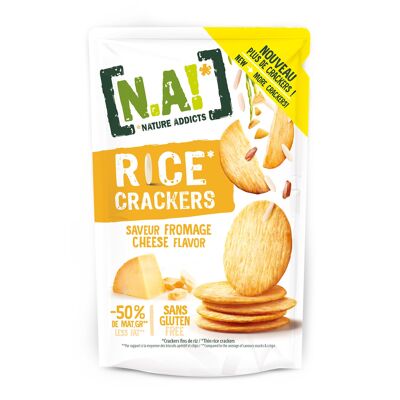 N.A! Nature Addicts - Rice Crackers Fromage - 12 Sachets de 85gr- Crackers Fins de Riz, Légers et Craquants - 50% de Matières Grasses en Moins que les Biscuits et Chips Apéritifs du Marché -
