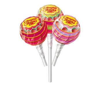 Chupa Chups Tubo Fraise Love, Boîte Distributrice de 150 Sucettes aux Trois Parfums Fraise, Fraise Acidulée et Lait-Fraise 1.8 kg 2