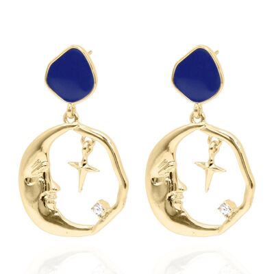 Mahina Moon Drop Earrings - Gold