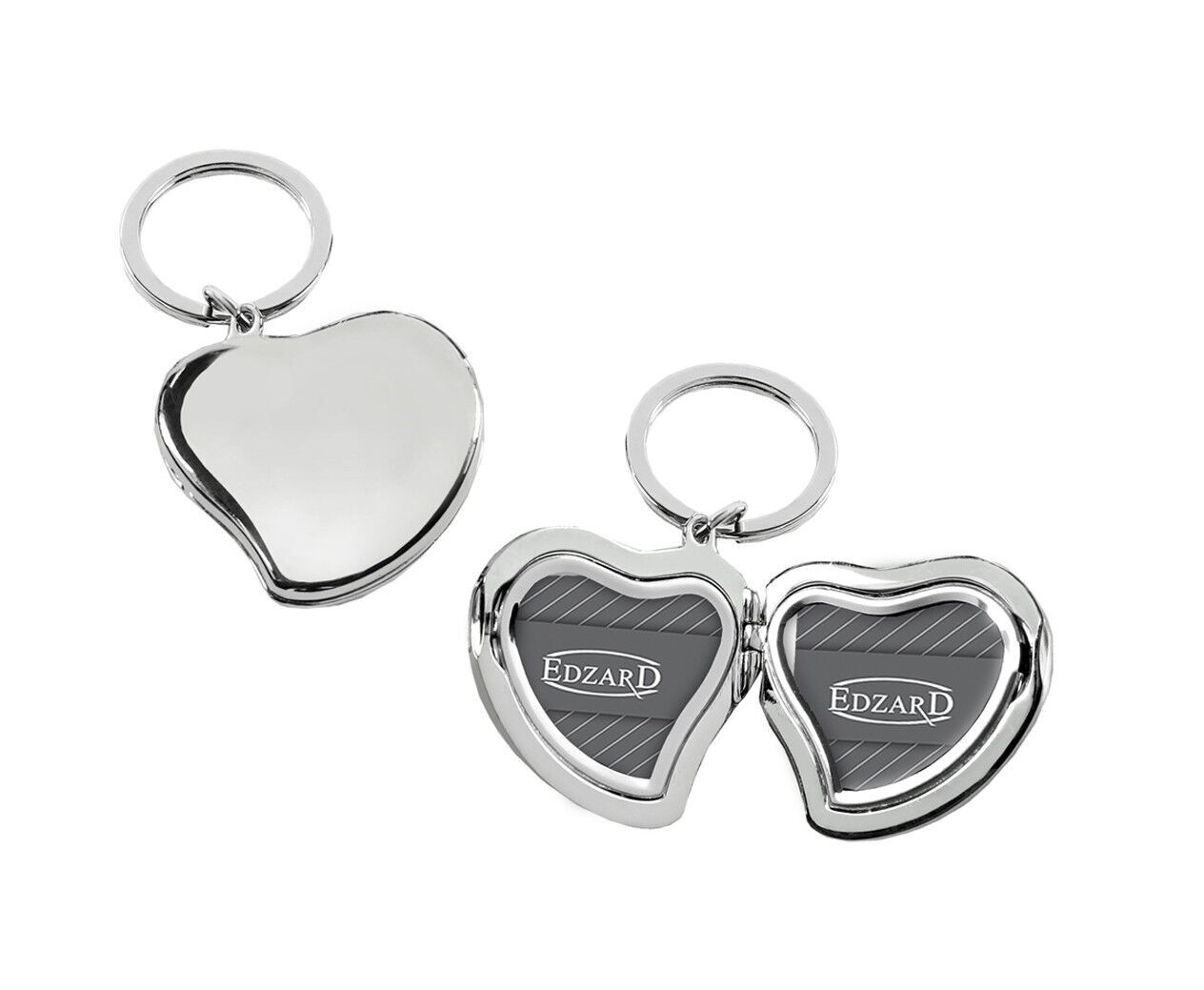 SALE Schlüsselanhänger Herz für 2 Fotos 3 x 3 cm, zum Aufklappen, edel versilbert, anlaufgeschützt