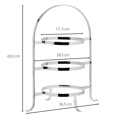 Plate holder Sina, elegant silver-plated, height 42 cm, for 3 plates with a diameter of 20 to 28 cm