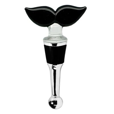SALE Mustache bottle stopper for champagne, wine and sparkling wine, height 10 cm, Murano glass type, handwork