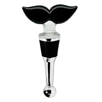 REBAJAS Tapón de botella Moustache para cava, vino y espumante, altura 10 cm, tipo cristal de Murano, trabajado a mano