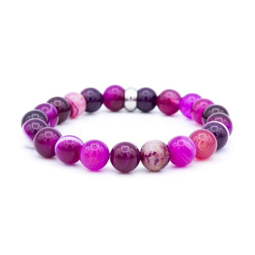 BRACELET AGATE ROSE - 10mm