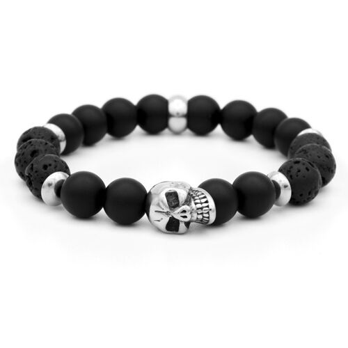 BRACELET SKULL – ONIX – LAVE - 10mm