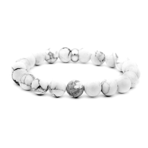 BRACELET HOWLITE BLANCHE - 8mm