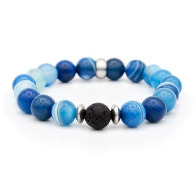 BRACELET AGATE – LAVE - 8mm