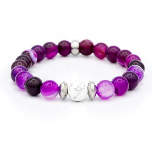 BRACELET AGATE – HOWLITE - 8mm