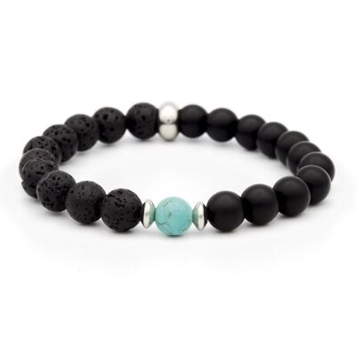 BRACELET ONIX – LAVE – HOWLITE - 8mm