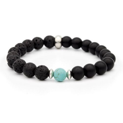 BRACELET ONIX – LAVE – HOWLITE - 10mm