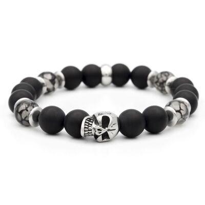 Skull Bracelet - Onyx - Dragon -8mm