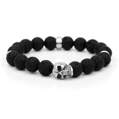 SKULL BRACELET - LAVA - 8mm