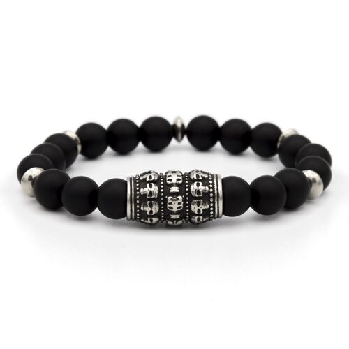 BRACELET TUNNEL SKULL – ONIX - 10mm