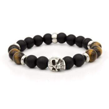 BRACELET SKULL – ONIX – TIGRE- 8mm 1