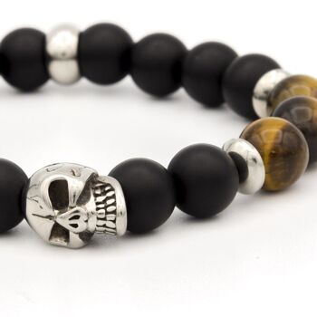 BRACELET SKULL – ONIX – TIGRE- 8mm 2