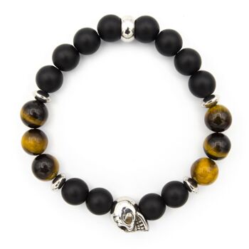 BRACELET SKULL – ONIX – TIGRE- 8mm 3