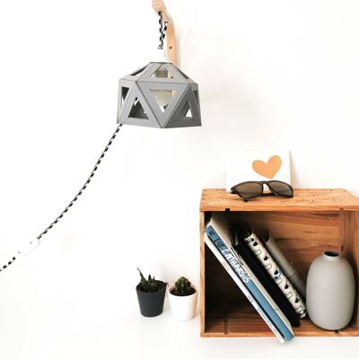 Gray origami wall light