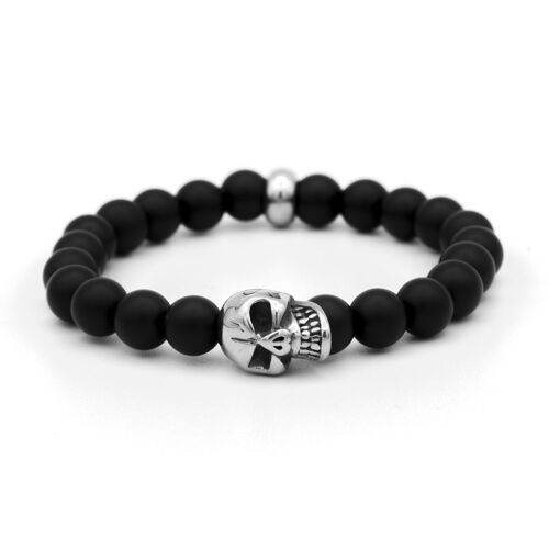 BRACELET SKULL – ONIX - 8mm