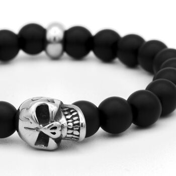 BRACELET SKULL – ONIX - 8mm 2