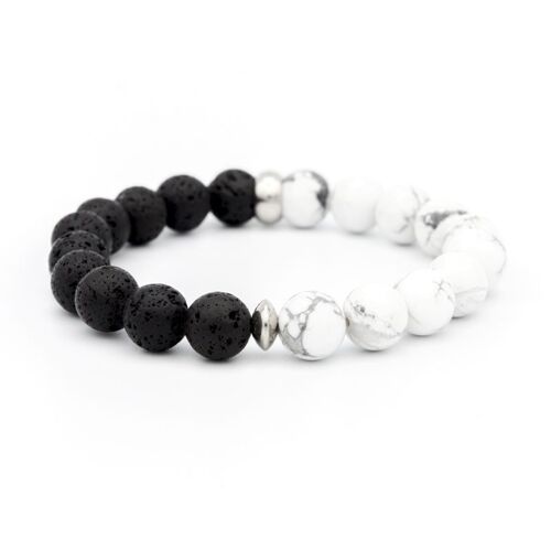 BRACELET HOWLITE – LAVE - 8mm